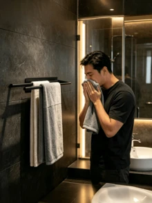 Rak Handuk Kamar Mandi, Rak Handuk Kamar Mandi Tempel, Rak Handuk Stainless Steel, Dipasang di Dinding, Tanpa Pengeboran, Tanpa Perakitan, Pemasangan Mudah, Anti Karat dan Tahan Air, Daya Rekat Kuat, Cocok untuk Menggantung Handuk di Kamar Mandi, Toilet, Kamar Mandi dan Ruang Mandi, Cocok untuk Natal, Halloween - MultiWarna - View 9