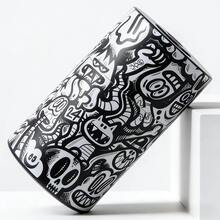 1pc Black & White Graffiti Pattern Odor-Proof Sealed Storage Box - Vacuum Sealed Locking Portable Plastic Storage Container With One-Touch Button, & - Similar To Odor-Proof Box, Discreet Lock, Suitable For Cigarettes, Travel Supplies - Double hole-white - View 10