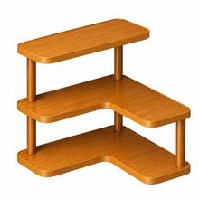 3-Tier L-Shaped Bamboo Corner Storage Rack, Multi-Functional Space-Saving Desktop Organizer, Sturdy Freestanding Display Stand, Suitable For Office Supplies, Tea Set, Spice Jars, Small Items, Ideal For Home Kitchen Bedroom, Vertical Storage Shelf - Multicolor - View 12