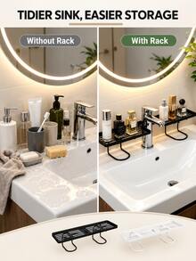 Bathroom Faucet Storage Rack - Bathroom Essential, Featuring Drill-Free, Wrap-Around And Hollow Quick-Dry Design. Moisture-Proof And Breathable, Suitable For Bathroom Sink Faucet And Kitchen Sink Faucet. - Multicolor - View 7
