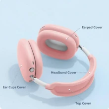 Silicone Full Protective Case Cover Set Compatible With AirPods Max, Headband Cover + Ear Cups Shells + Ear Pad Sleeve, Anti‑Scratch Anti‑Dust Soft Silicone Headphone Accessories - Multicolor - View 3