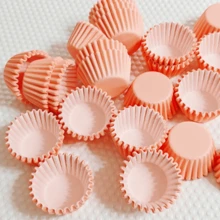 Pink Mini Cupcake Liners; Greaseproof Paper Muffin Liners; Disposable Mini Cupcake Cups; Suitable For Baking Paper Cups And Muffin Cups Packaging; Suitable For Cake And Candy Making; Suitable For Holidays, Weddings, Valentine's Day And Various Anniversaries. - Pink Mini Cupcake Liners - View 9