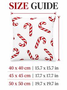 2pcs Candy Cane Christmas Pillow Cases, Red And White Holiday Throw Pillow Covers, Single-Sided Print, Pillow Insert Not Included - Multicolor - View 9