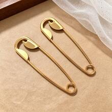 topshiny 2pcs Oversized Safety Pin Hair Clips Minimalist Metal Hair Pin Clip For Women - Multicolor - View 8