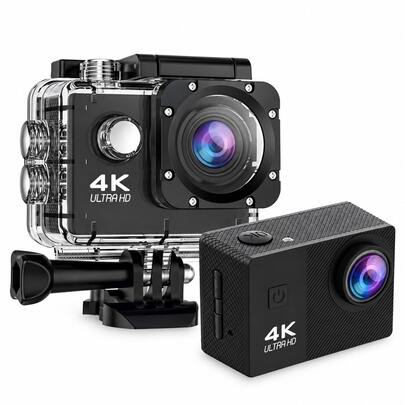 4K 超高清運動攝影機 | 廣角鏡頭、LCD 螢幕、自動曝光、魚眼鏡頭、可充電電池、HD 高畫質 - 適合徒步、騎單車、戶外活動、送禮