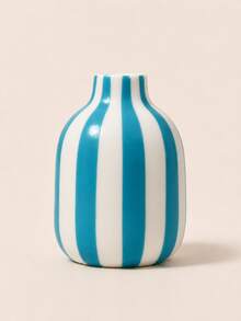 1PC Candy Color Vertical Striped Mini Vase, 7 Colors Glossy Bulb Shape Reed Diffuser Bottle, Dual Purpose Tabletop Decor For Dried Flowers, Bedroom Bathroom Home Decor, Oil & Reed Sticks Not Included - Striped Aroma Bottle - View 12