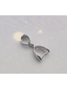 20 Pcs Stainless Steel Pinch Bail Pendant Connectors Findings For DIY Jewelry Making - Silver - View 2