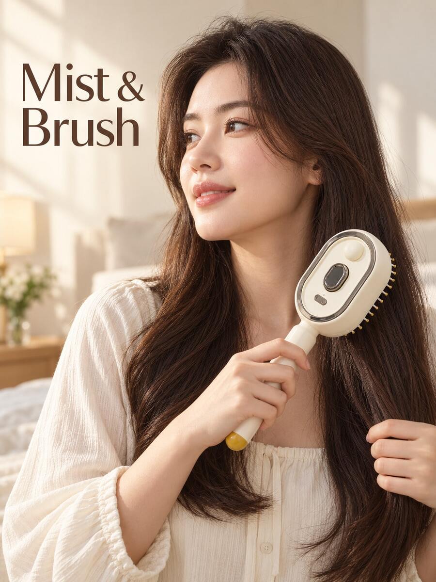 Electric Mist Massage Comb, Anti-Tangle Fluffy Smooth Hair Brush, Mist Massage Comb Anti-Tangle Hair Care Detangling Fluffy Smooth Hair Comb, Christmas Gift