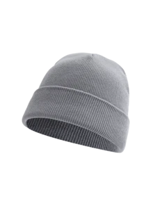 Solid Color Cuffed Knit Beanie Hat, Minimalist Y2K Winter Warm Skull Cap, Outdoor Casual Unisex Ski Hat - Knitted Hat - View 7