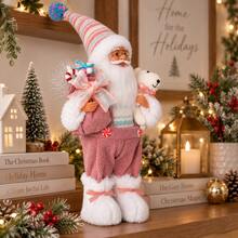 Christmas Santa Claus Indoor Desktop Ornament, Holiday Season Home Decor, Suitable For Fireplace Mantel, Shelf, Dining Table, Windowsill, Christmas Home Celebration Decoration, Party Decor And Gift - Pink Santa Claus - View 8