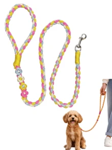 Cat & Dog Leash Handmade Creative Contrast Color Braided Rope Suitable For Agility Training Lightweight Outdoor & Controllable - Multicolor - View 4