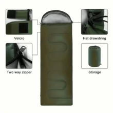 1pc Lightweight All-Season Camping Sleeping Bag - Warm Envelope Design, Lightweight And Compact, Drawstring Closure, Durable Nylon Material, Outdoor Adult Sleeping Bag For Winter Cold Protection, Camping And Hiking Sleeping Bag, Rectangular Shape Suitable For Outdoor Travel And Hiking, Camping Accessories, Hiking Gear, Modern Camping Equipment, Compact Storage Bag - Multicolor - View 5
