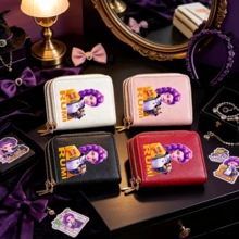KPop Demon Hunters 1PC Witch Hunter Cartoon Print Short Wallet, Multi-Slot Card Holder, Anime Merchandise, Portable Coin And Card Storage Pouch For Teens - Multicolor - View 5