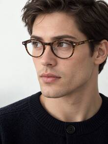 1pc Men's Square Round Small Frame Glasses - Multicolor - View 1