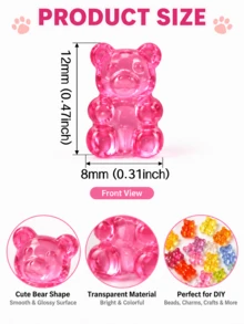 10/30pcs Cute Macaron Color Acrylic Gummy Bear Charms, Suitable For DIY Keychains, Phone Cases, Hair Clips, Bracelets, Necklaces, Earrings And Other Fashion Accessories - Multicolor - View 3