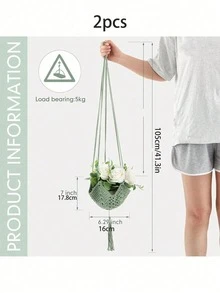 1/2/3 Jute Crochet Long Plant Hook, Suitable For Tassel Plant Support Rope, S-Shaped Hook, Suitable For Halloween Home Decor (White) - Multicolor - View 2