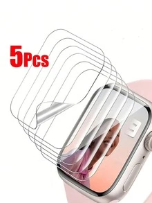 5pcs Transparent Hydrogel Screen Protector Film Anti-Scratch Soft Film Suitable For 38/40/41/42/44/45/49/46mm Compatible With Apple Watch Ultra/SE/8/7/6/5/4/3/2/1/11/12 - Transparent 5Pcs - View 20