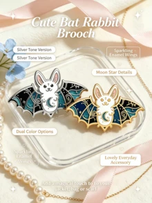 1pc Halloween Party Cartoon Animal Vintage Zinc Alloy Women's Brooch, Cute Bat Brooch For All Seasons, Fun Accessory For Bags, Suits, Daily Wear - Multicolor - View 4