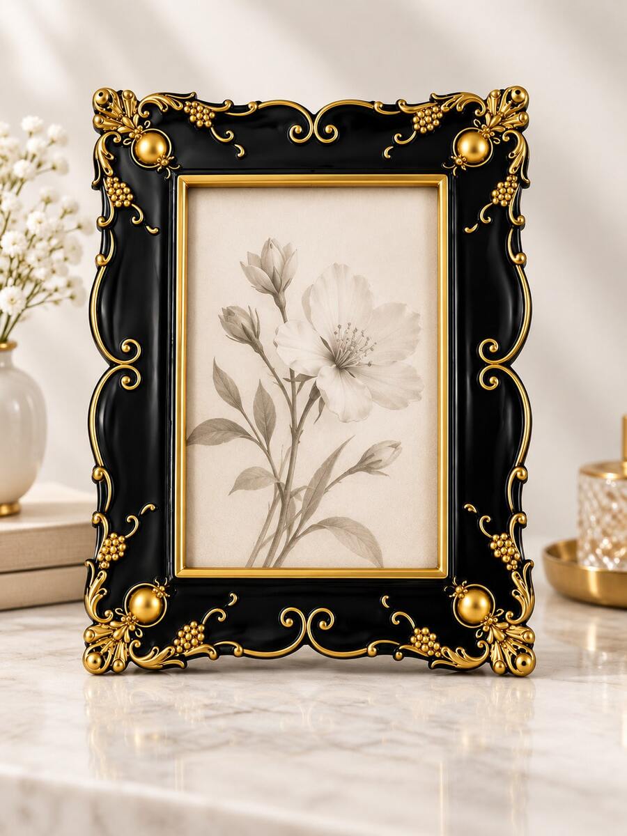 1pc Vintage European Style Picture Frame With 3D Floral Pattern ...