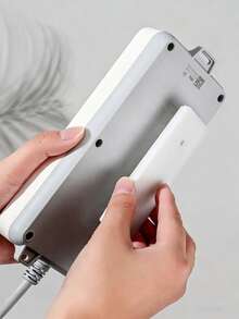 1 pieza Estante de almacenamiento montado en la pared para regleta eléctrica sin perforación Fijador de regleta y router - Blanco - Ver 3