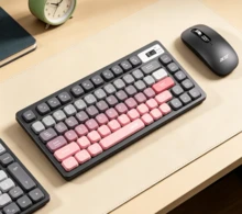 Acer Dilengkapi layar digital | Set keyboard dan mouse nirkabel Bluetooth dual-mode warna hitam dan merah muda. Pengoperasian senyap, dapat diisi ulang, daya tahan baterai lama. Tombol angka berorientasi bisnis. Kompatibel dengan Mac / Tablet / Ponsel / Laptop / Desktop. - View 10
