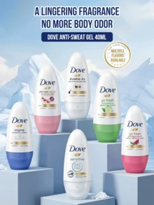 Dove Dove Invisible Dry 女用止汗滾珠，48小時吸汗微鹽配方，持久清新乾爽不黏膩，便攜式，0%酒精，保濕乳霜，腋下護理除味，適合日常、夏季、健身房及敏感肌，40ml - 隱形乾爽40ml - 查看 5