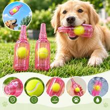 1pc Random Color Durable Dog Chew Toy, Thermoplastic Squeaky Toy Suitable For Medium Dog Breeds, Solid Color Pattern Helps Dental Health, Battery-Free Interactive Pet Toy - Multicolor - View 2