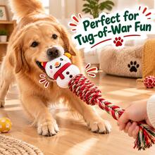 Pet Rope Knot Chew Toy Set, Plush Squeaky Head Tug Toy With Built-In Sounder, Durable Rope Knot Teething Dog Toy, No Battery Required, Gift For Puppies - Multicolor - View 6