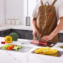 Pure Titanium Cutting Board Antibacterial Anti-Mold Double-Sided Chopping Board Christmas Halloween Thanksgiving Kitchen Home Use Cutting Board Fruit Vegetable Meat Separate Cutting Board Cutting Board Easy To Clean Non-Stick Knife Kitchen Storage Hanging Hole Design - View 3