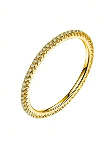 1pc Zirconia Sparkling Ring, Women's Classic Transparent Shiny Ring, Vintage Style, Can Be Used As Finger Accessory Or Gift - Ring - View 13