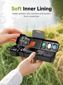 MIAOTU Hard Shell Storage Case For Osmo Pocket 3/4, All-In-One Portable Protective Box With Filter And Micro SD Card Slots, Includes Wrist Strap, Suitable For Travel And Daily Shooting - View 5