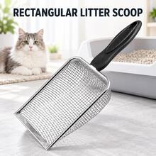 Large Stainless Steel Cat Litter Scoop Fast Sifting Design Long Grip Waste Sifter Durable Kitty Poop Shovel For Cat Litter Box Cleaning - View 9