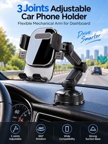 Dudukan Ponsel Mobil dengan Perekat Hisap Kuat, Rotasi 360°, Dudukan Dashboard, Dudukan Ponsel Universal yang Dapat Diatur untuk Mobil, Truk, SUV, Van, Aksesori Navigasi Otomatis - A - View 3