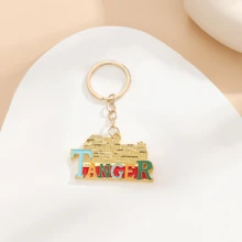 1pc Creative Popular Moroccan Castle Letter Keychain, Street Fashion Clothing Bag Key Charm DIY Holiday Gift For Friends And Family Birthday Memorial, Car Accessory, Unisex - Multicolor - View 10