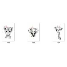 3Pcs Canvas Wall Art, Unframed Waterproof Posters, Leopard Elephant Giraffe Print, Home Decor, Nursery Kids Boys Girls Bedroom, Perfect Gift - Multicolor - View 9