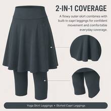 Women's Apron Skirt With Adjustable Tie Waist And Asymmetrical Hem Hip Coverage, Suitable For Leggings, Ballet, Dance, Pilates And Fitness Training - Multicolor - View 3