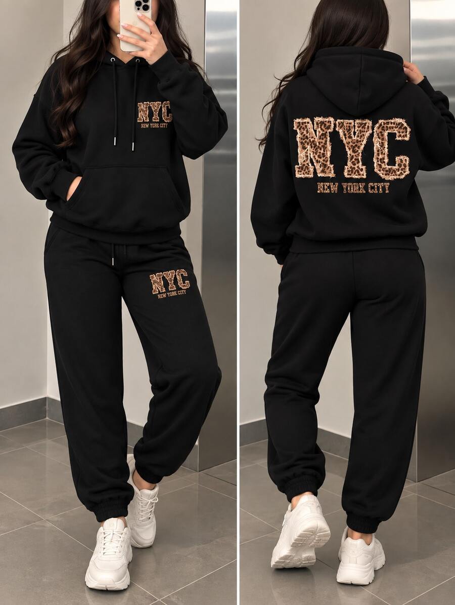 Women Two-Piece Outfits - Black - View 1