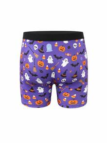 1 chiếc quần boxer nam màu tím, họa tiết ma Halloween dễ thương, vải mềm cao cấp, quà tặng trang phục hẹn hò đêm lễ ngọt ngào lãng mạn cho bạn trai - Nhiều màu - Xem 3