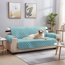 Pet Dog Sofa Cover With Straps, (Black/Grey/Brown/Mint Blue) Reversible Furniture Protector, Stain-Resistant & Tear-Resistant Seat Cushion Cover, Machine Washable Pet Sofa Cover, 24-78 Inch Armchair/Sofa Cushion - Mint Blue - View 2