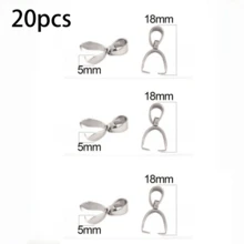 20pcs Silver Stainless Steel Embossed Pendant Connectors, For DIY Jewelry Making Bracelets Necklaces Earrings, Top Choice For Jewelry Lovers, Versatile For Daily Wear - Silver - View 12