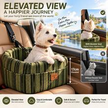 New Upgraded Dog Car Seat - Pet Travel Carrier, Durable Fabric, Suitable For Long Trips, Essential For Dog Safety, Fits Small To Medium Dogs, Lightweight And Easy To Clean Travel Storage Bag - Green - View 6