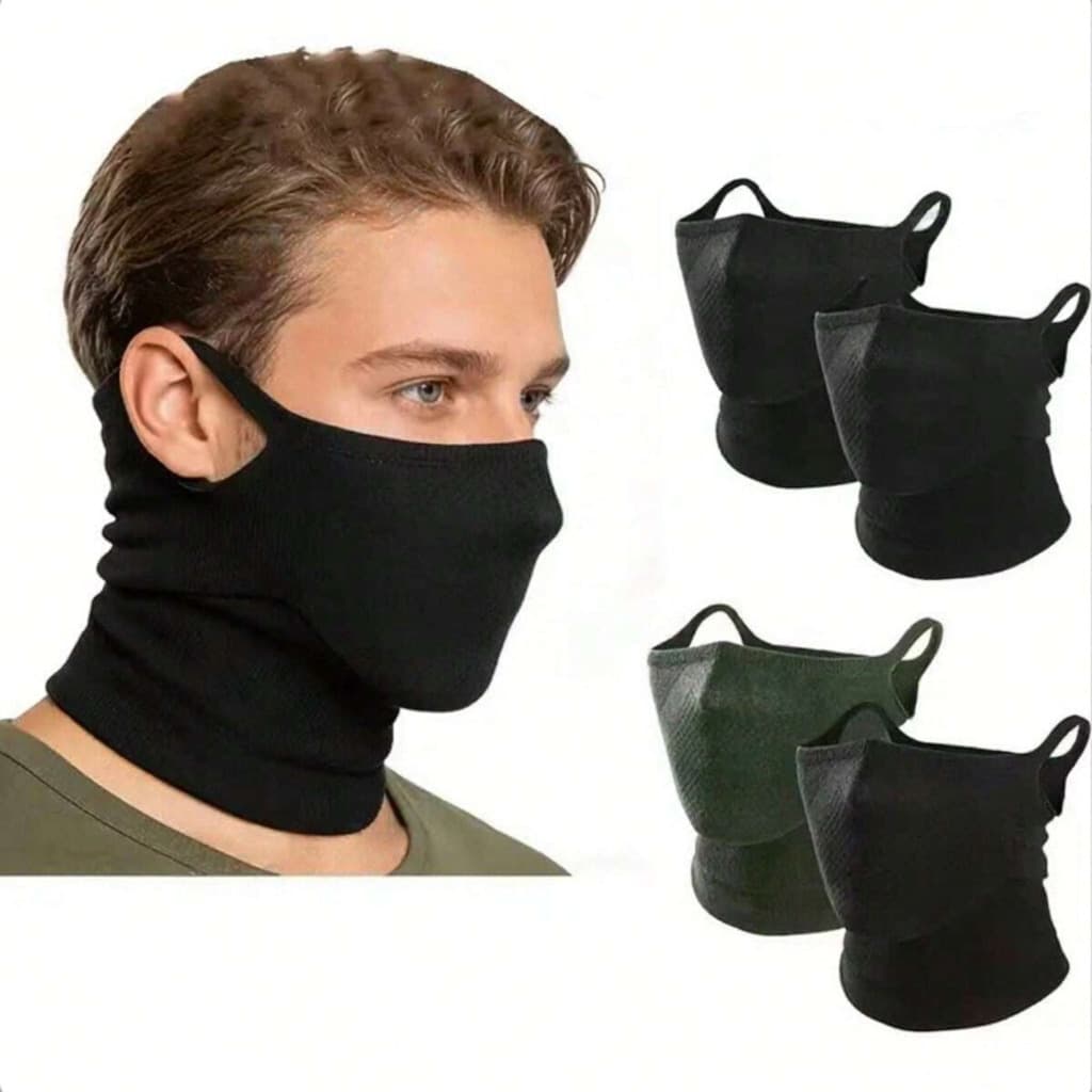 1/2Pcs Unisex Geometric Neck Gaiter, Breathable Earloop Half Face Cover, 100% Polyester Knit Jacquard, For Cycling Skiing Cosplay Halloween. - Multicolor - View 1