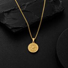 Compass Pendant Necklace Men's Stainless Steel Chain Necklace - Style 11 - View 5