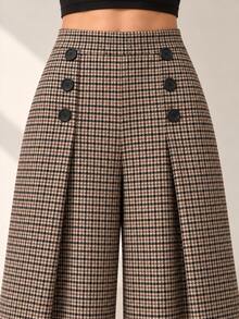 Women Pants - Black and Brown - View 6