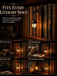 Vintage Bookshelf Lamp, Creative Wall Light, Ghost Book Decor, LED Ambient Light, Suitable For Book Dividers And Reading Nooks, Soft Warm Light, Perfect For Study, Desk, Bookshelf, Ins Style Bookshelf Decoration, Ideal Gift Choice - Bookend Light - View 9