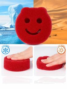 Random Color Thick High‑Density Cleaning Sponge , Soft Durable Multi‑Purpose Scrub Sponge, Powerful Non‑Scratch Stain Removal Cleaning Pads For Kitchen Bathroom Household - Multicolor - View 5