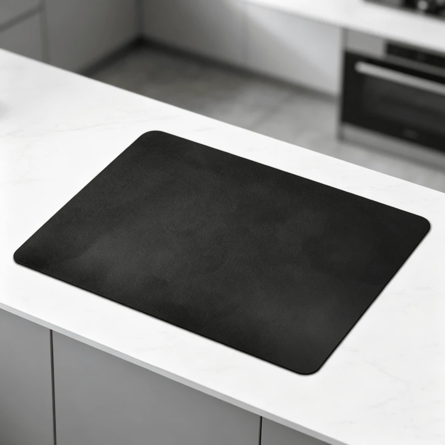 Black Dish Drying Mat 30 X 40 Cm, Absorbent Counter Mat For Coffee Machine And Tableware - Black - View 1