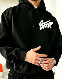 Men Sweatshirts - Black and White - View 2