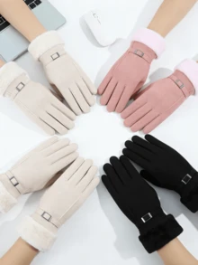 Unisex Fleece-Lined Winter Sports Gloves With Slimming Fit - Waterproof, Windproof & Thermal Protection For Skiing, Motorcycle Riding & Cycling - Multicolor - View 12