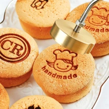 Custom Branding Iron, Branding Iron Stamp For Food, Bread,Burger Brand Iron Custom, Branding Iron For Burger, Personalized Brass Stamp-Round 5CM - Multicolor - View 3